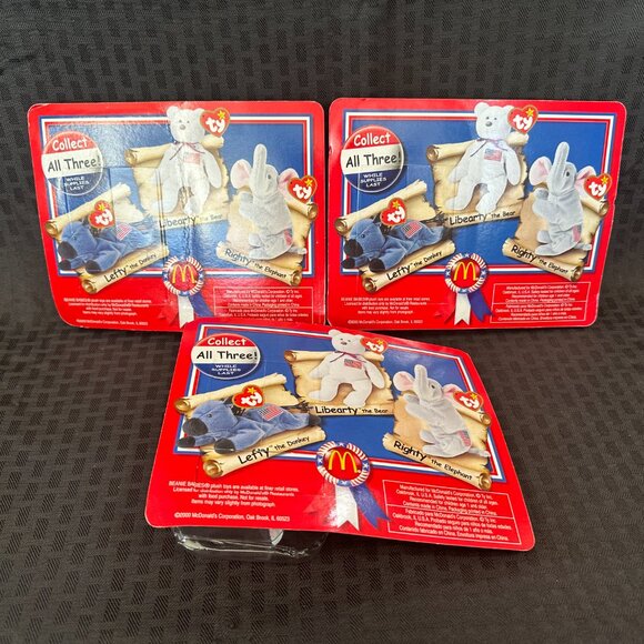 Ty X McDonald's Teenie American Trio Beanie Babies (2000) - Picture 2 of 11